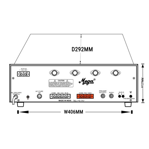 Denson 100U P.A Medium Power Mixer Amplifier